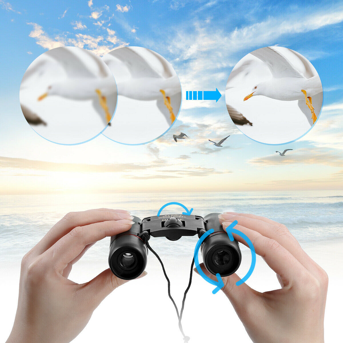 Binoculars 30x60 Zoom Travel Compact Folding Telescope Hunting Day Night Outdoor Small Pocket Binoculars Compact Fast and Free Shipping