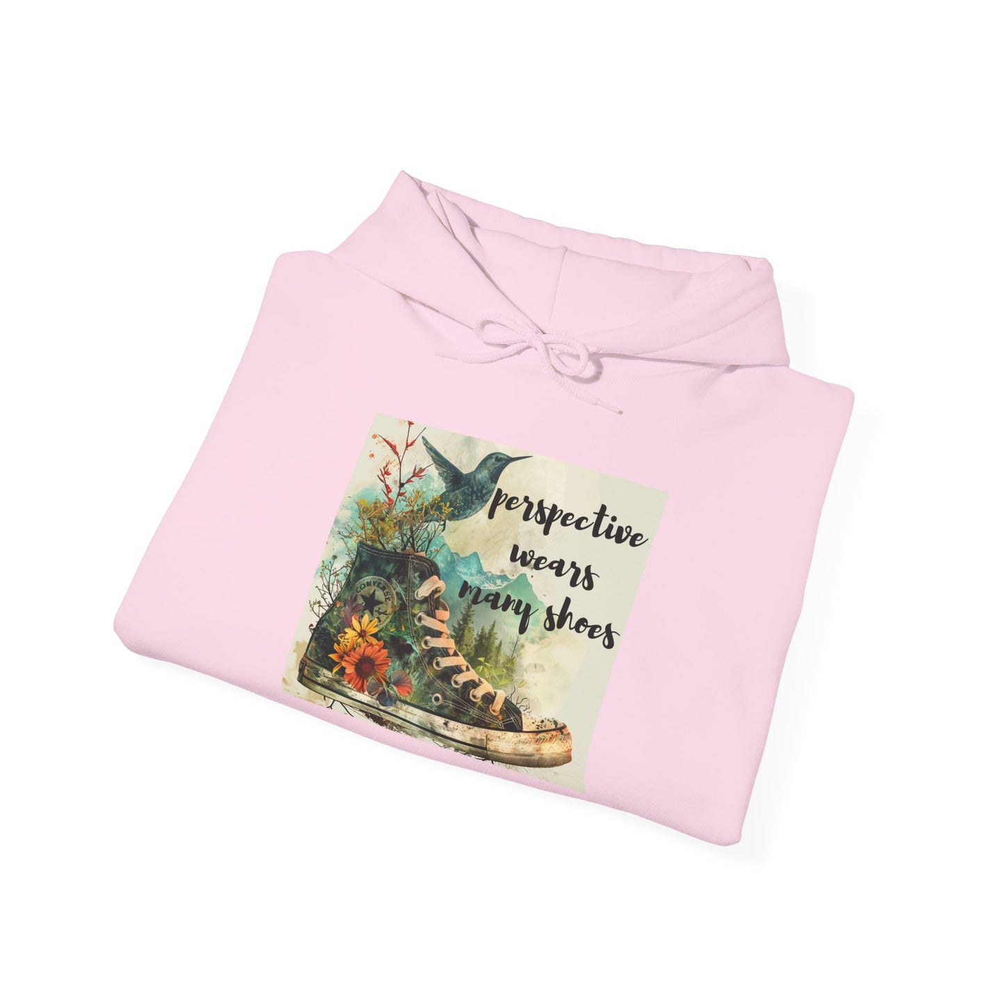 Inspirational Unisex Hoodie - "Perspective Wears Many Shoes"