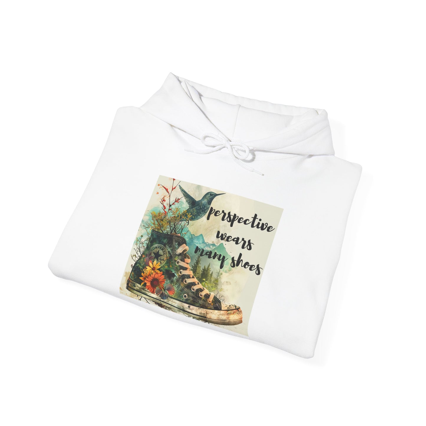 Inspirational Unisex Hoodie - "Perspective Wears Many Shoes"