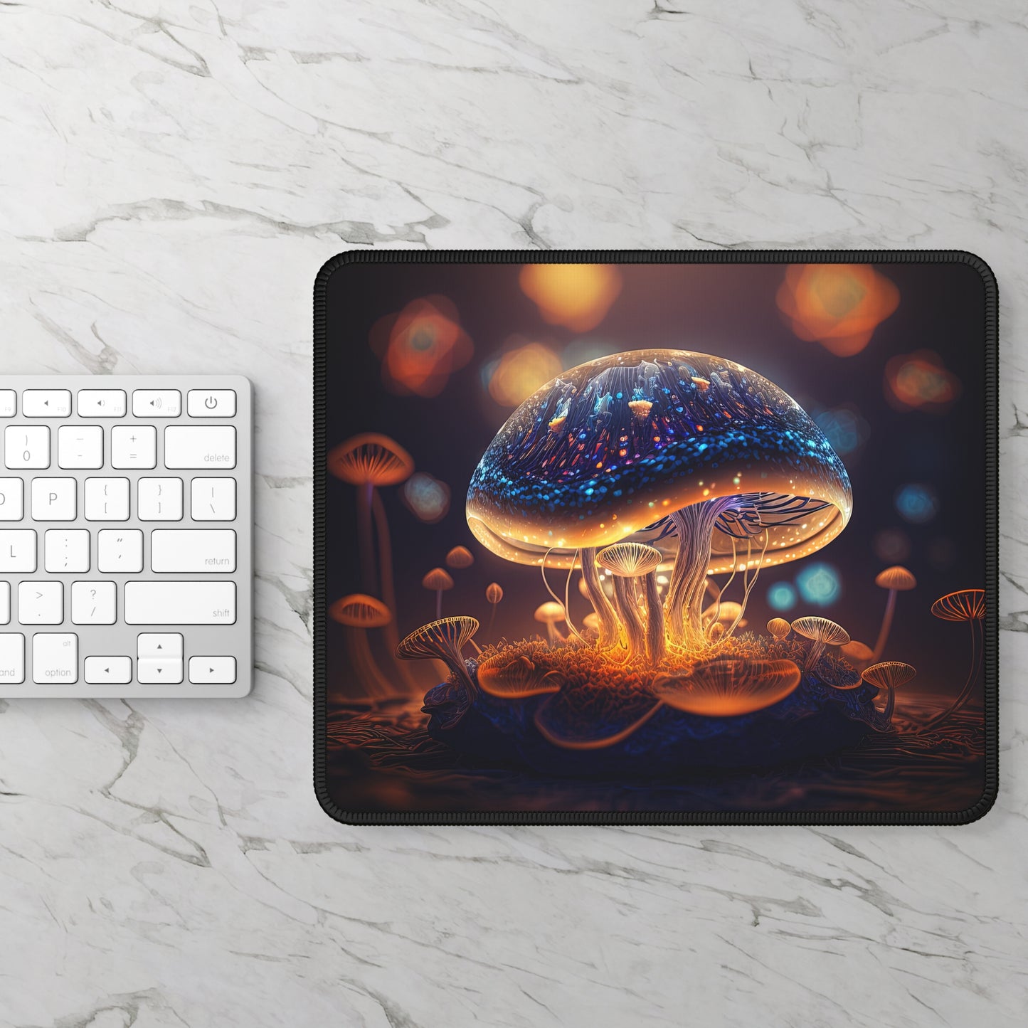 Enchanted Mushroom Gaming Mouse Pad - Vibrant, Luminous Design for Gamers