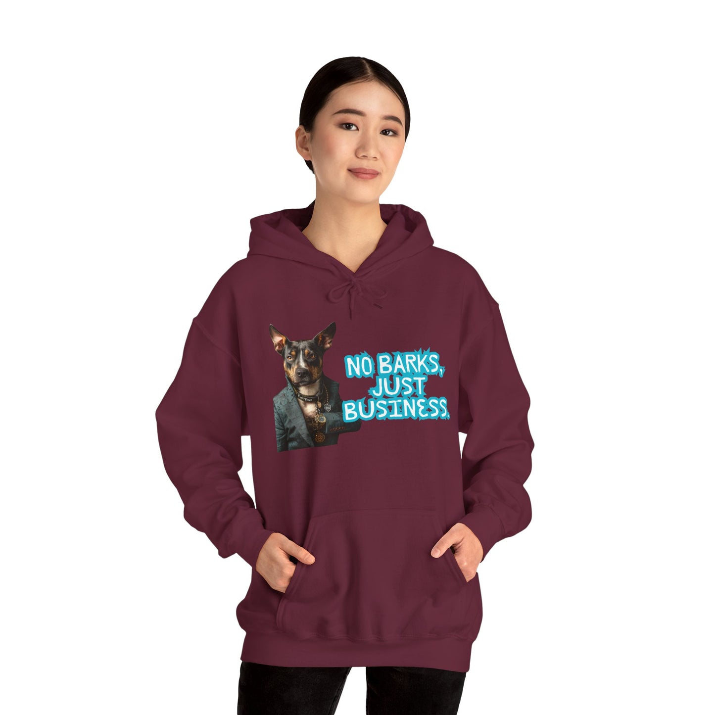 Funny Dog Business Unisex Hoodie - No Barks, Just Business