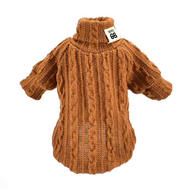 Warm Dog Sweater Turtleneck Cotton Sweatshirt for Small & Medium Dogs