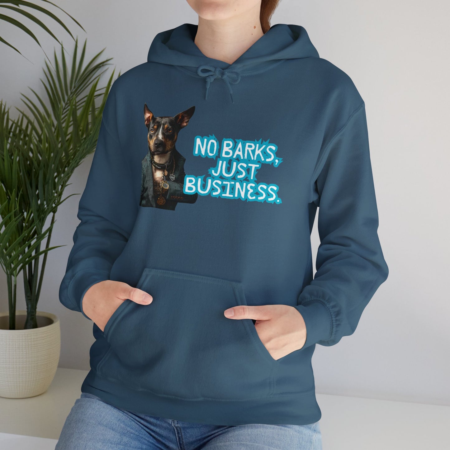 Funny Dog Business Unisex Hoodie - No Barks, Just Business