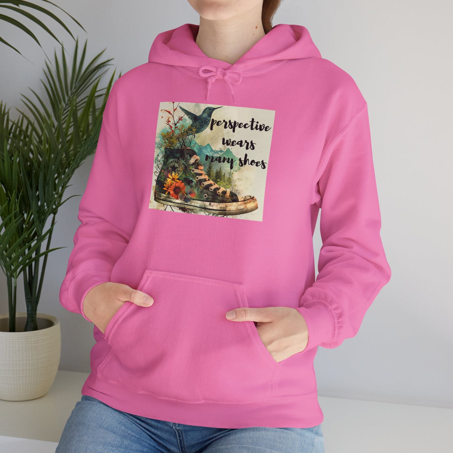 Inspirational Unisex Hoodie - "Perspective Wears Many Shoes"