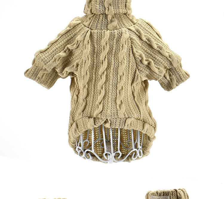 Warm Dog Sweater Turtleneck Cotton Sweatshirt for Small & Medium Dogs