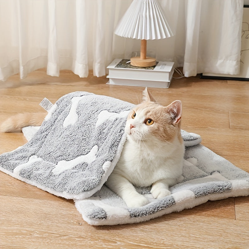 Self-Warming Reversible Pet Bed Mat for Dogs & Cats – Soft, Washable Crate Pad