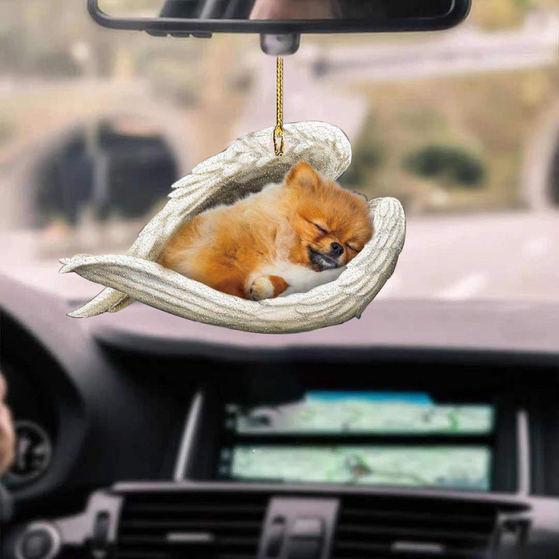 Dog Angel Car Pendant – Acrylic Hanging Ornament for Doors & Home Decor