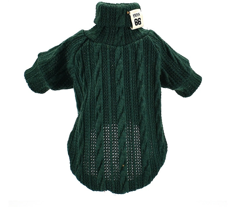 Warm Dog Sweater Turtleneck Cotton Sweatshirt for Small & Medium Dogs