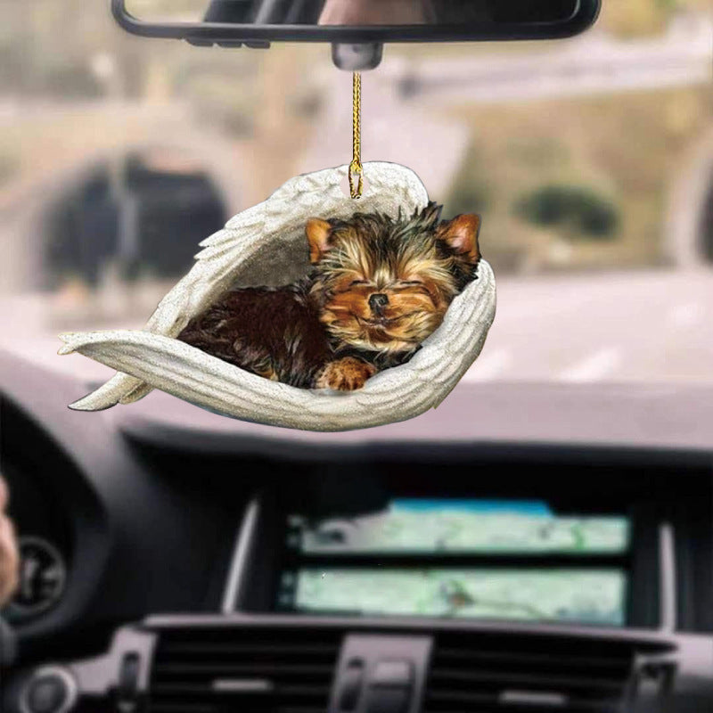 Dog Angel Car Pendant – Acrylic Hanging Ornament for Doors & Home Decor