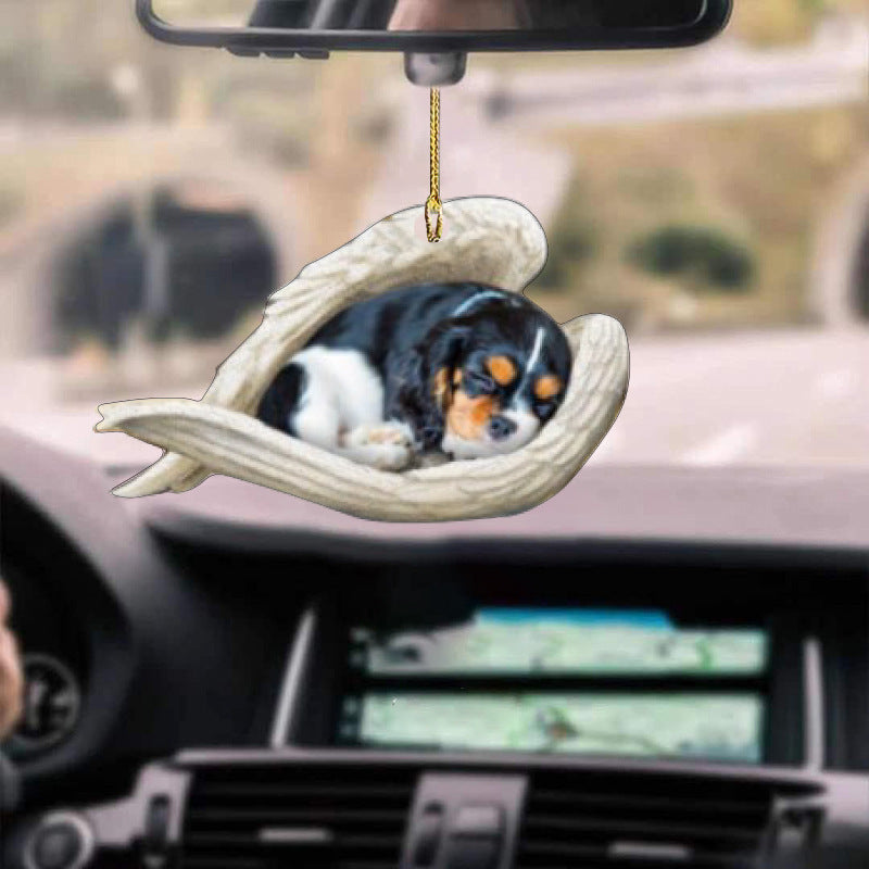 Dog Angel Car Pendant – Acrylic Hanging Ornament for Doors & Home Decor