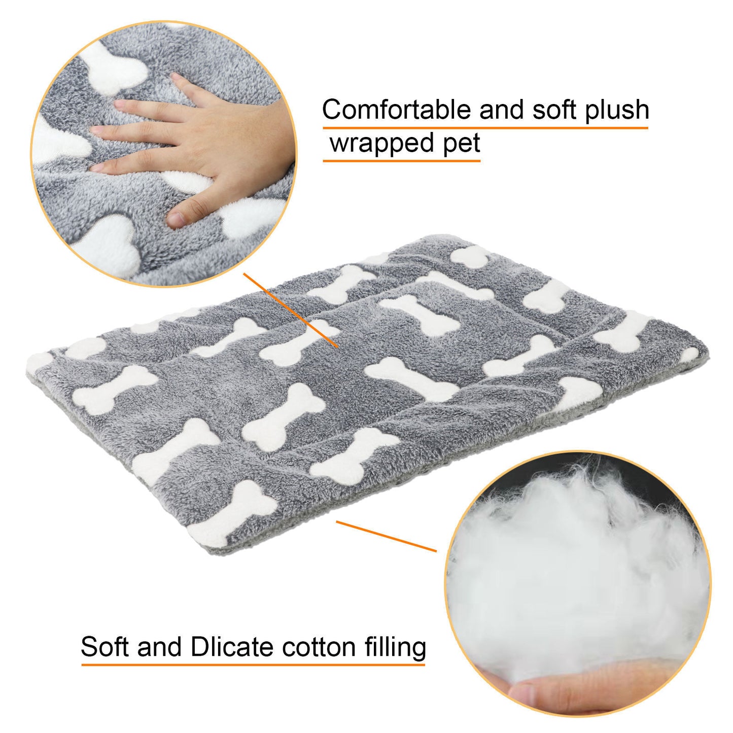 Self-Warming Reversible Pet Bed Mat for Dogs & Cats – Soft, Washable Crate Pad
