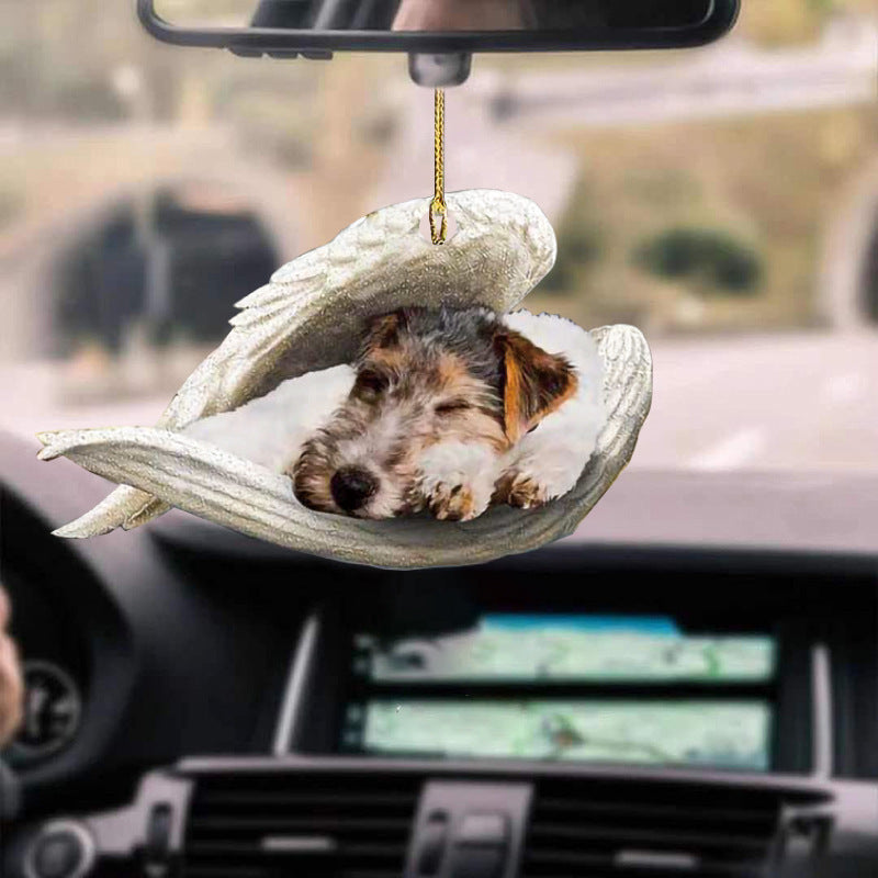 Dog Angel Car Pendant – Acrylic Hanging Ornament for Doors & Home Decor