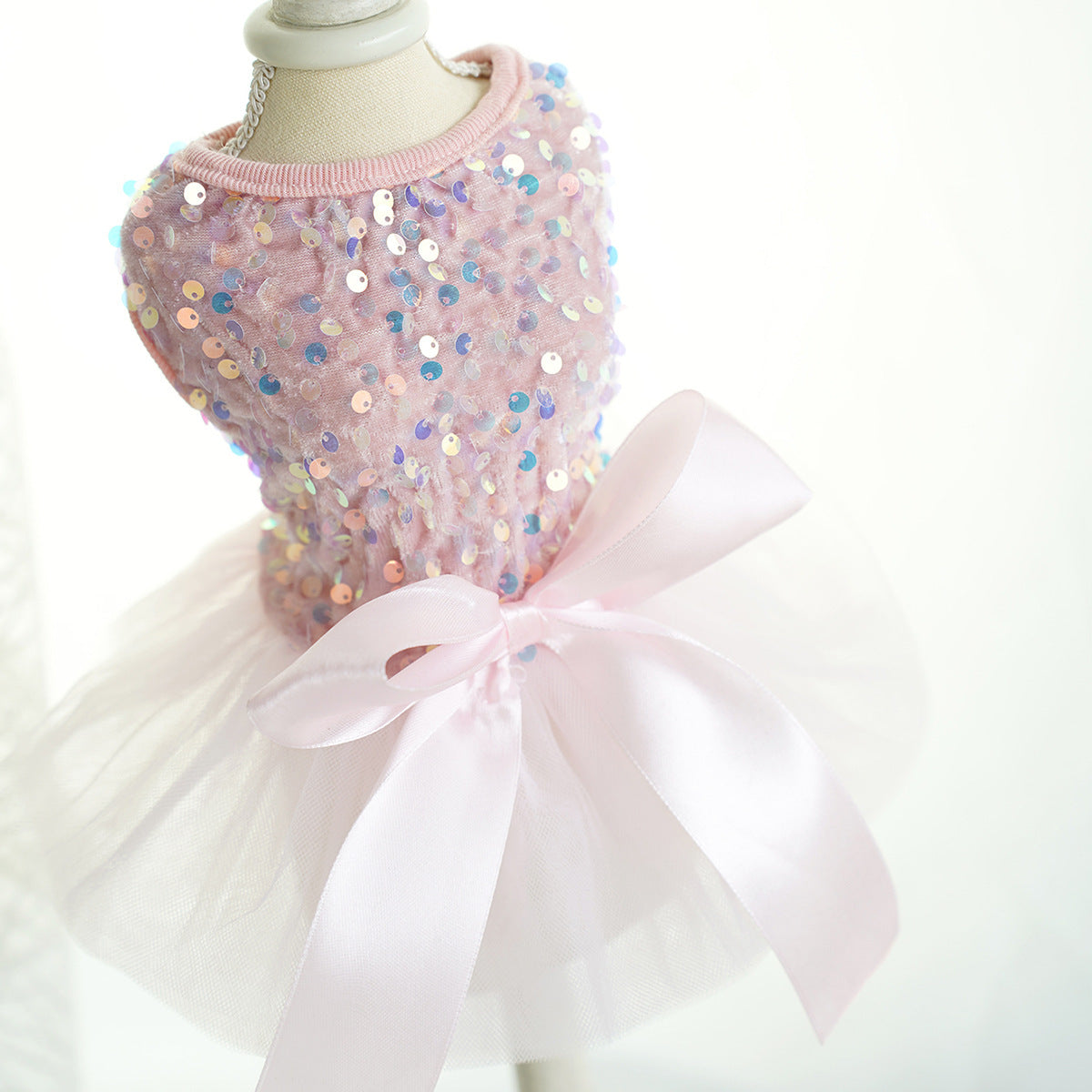 Pet fancy Dress Dog Cat Skirt Sequin Gauze