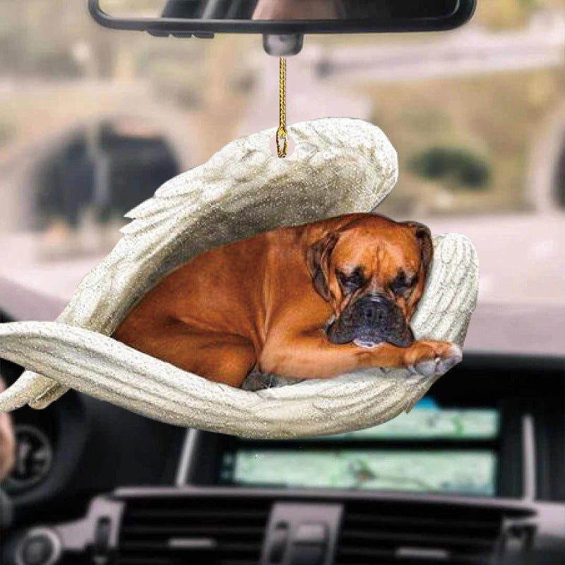 Dog Angel Car Pendant – Acrylic Hanging Ornament for Doors & Home Decor