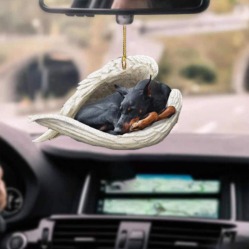 Dog Angel Car Pendant – Acrylic Hanging Ornament for Doors & Home Decor