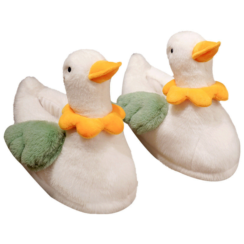 Autumn And Winter Home Slippers Cartoon Duck Flower