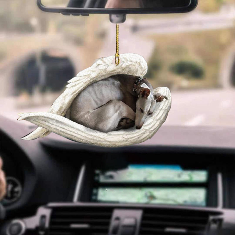 Dog Angel Car Pendant – Acrylic Hanging Ornament for Doors & Home Decor