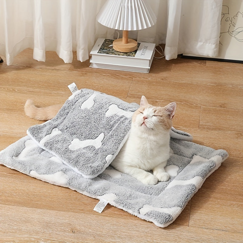 Self-Warming Reversible Pet Bed Mat for Dogs & Cats – Soft, Washable Crate Pad