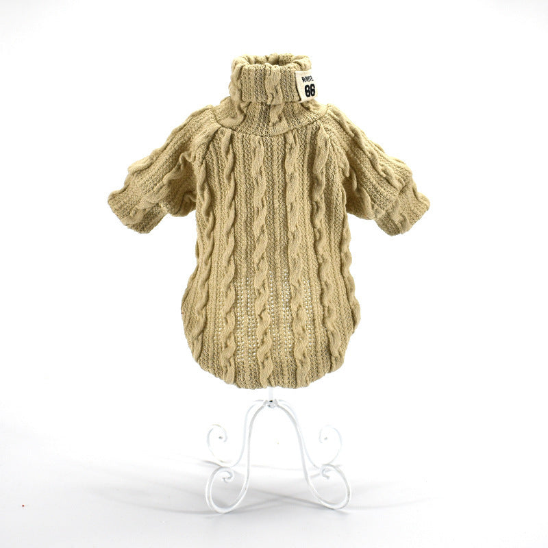 Warm Dog Sweater Turtleneck Cotton Sweatshirt for Small & Medium Dogs