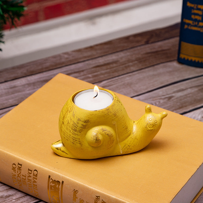 Easter Animal Resin Carved Snail Ornament – Decorative Candle Holder for Home & Party Decor