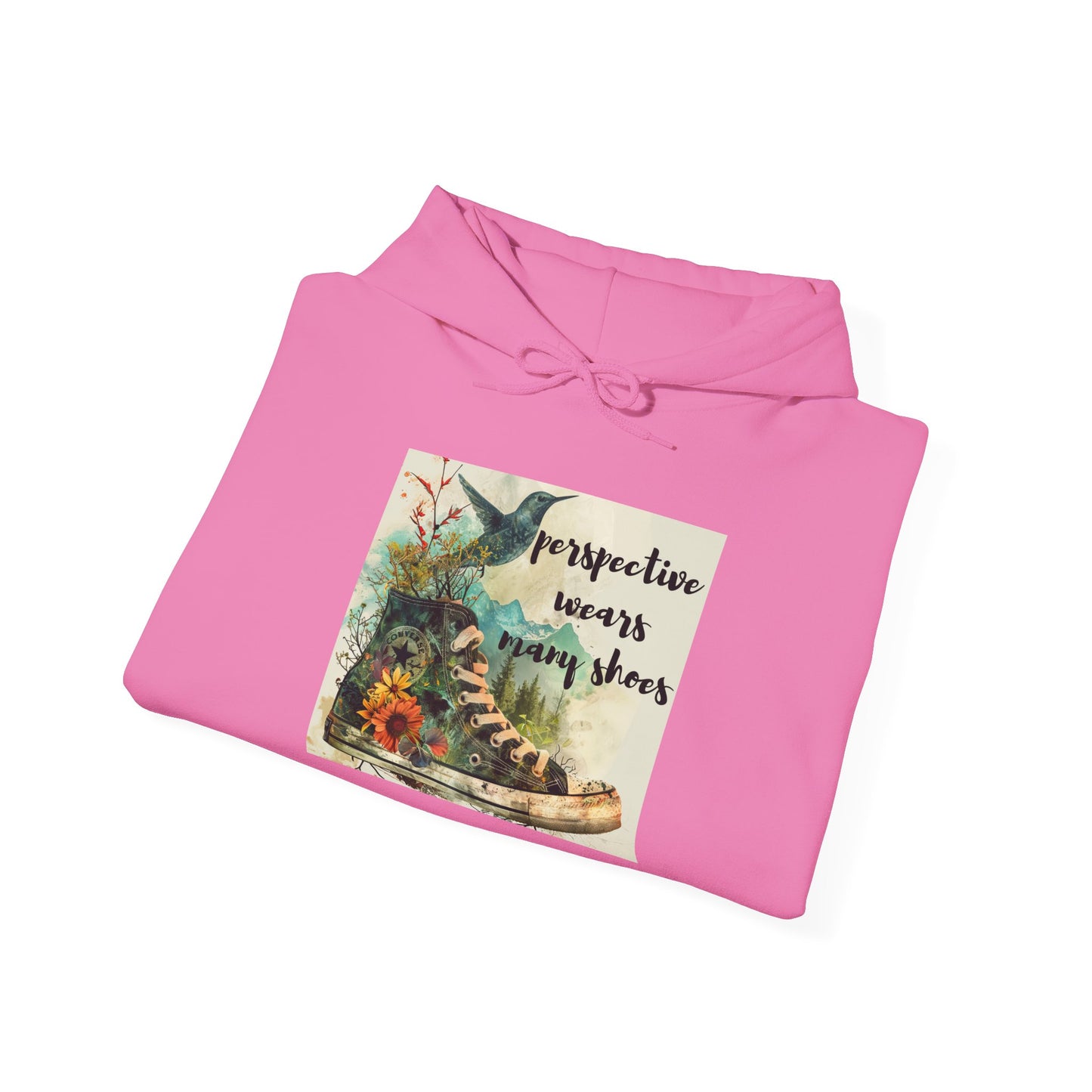 Inspirational Unisex Hoodie - "Perspective Wears Many Shoes"
