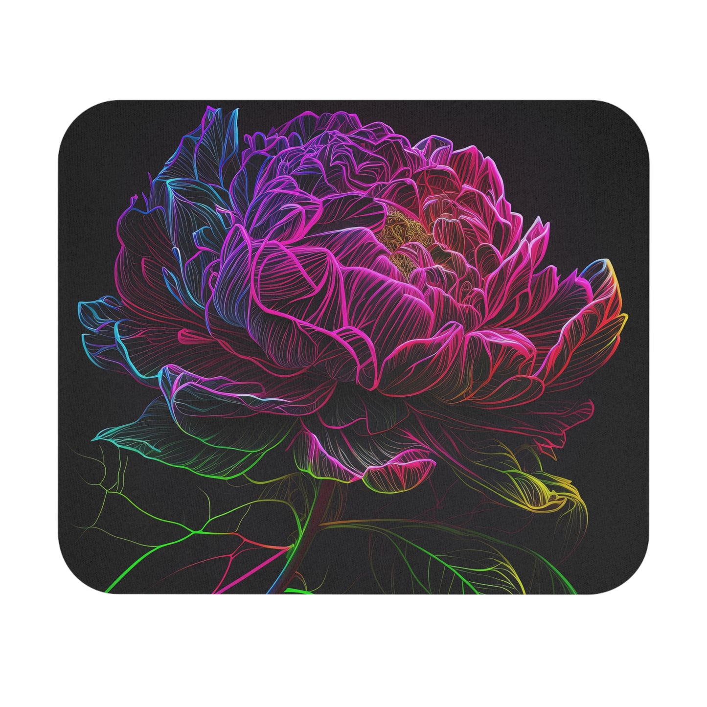 Vibrant Floral Mouse Pad - Colorful Peony Design for Home Office