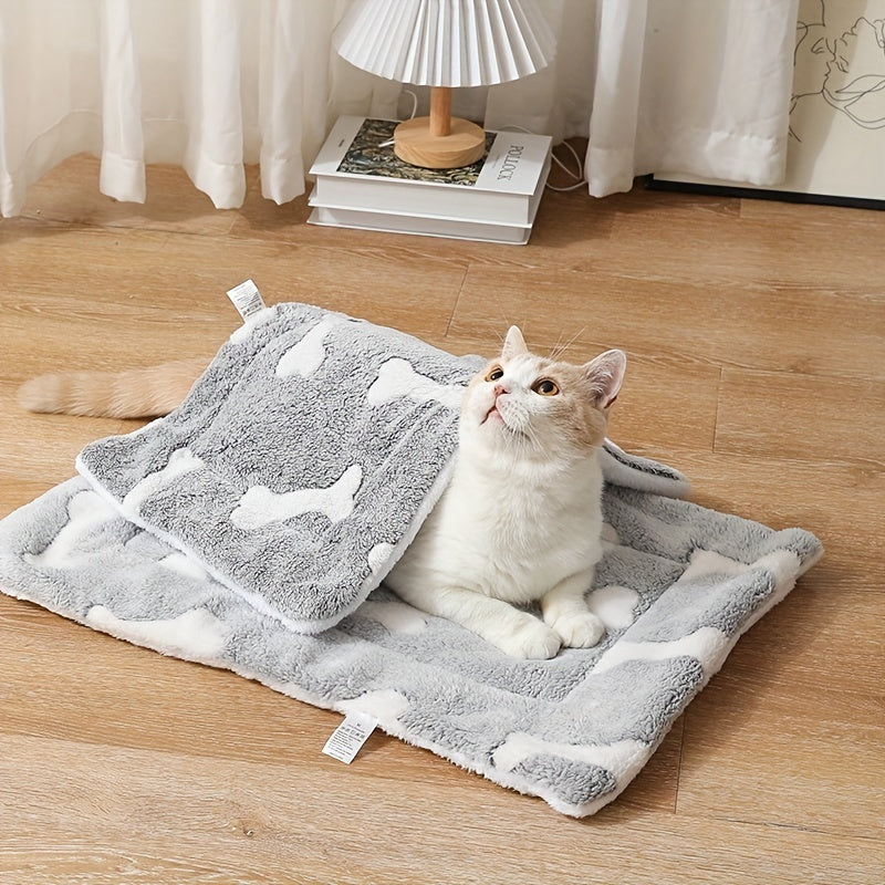 Self-Warming Reversible Pet Bed Mat for Dogs & Cats – Soft, Washable Crate Pad