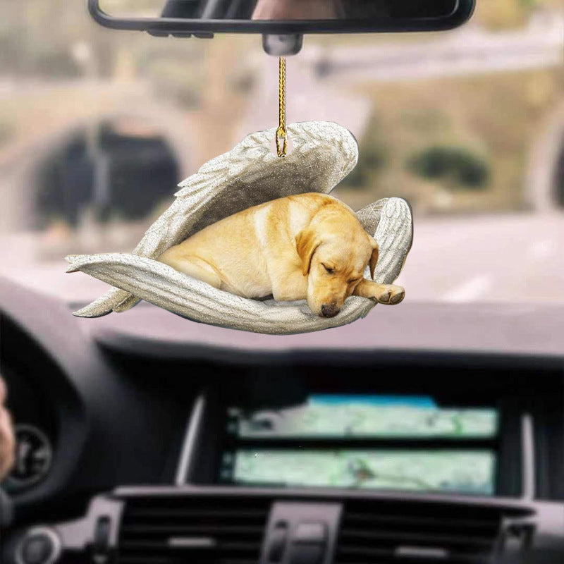 Dog Angel Car Pendant – Acrylic Hanging Ornament for Doors & Home Decor