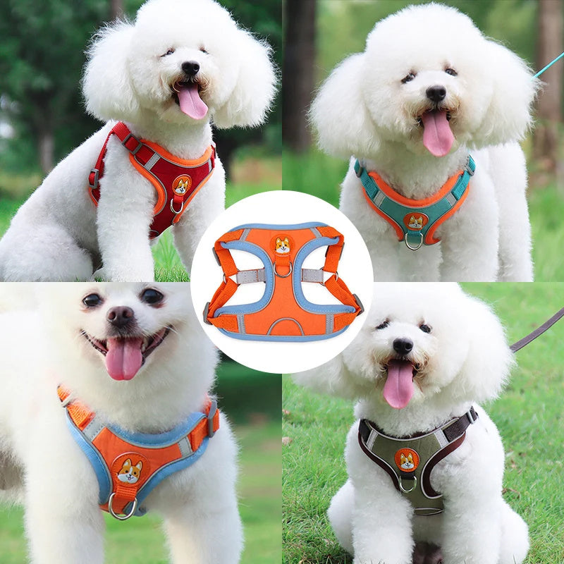 New Dog Leash And Harness Set Pet Adjustable Puppy Cat Harness Vest Reflective Free Shipping