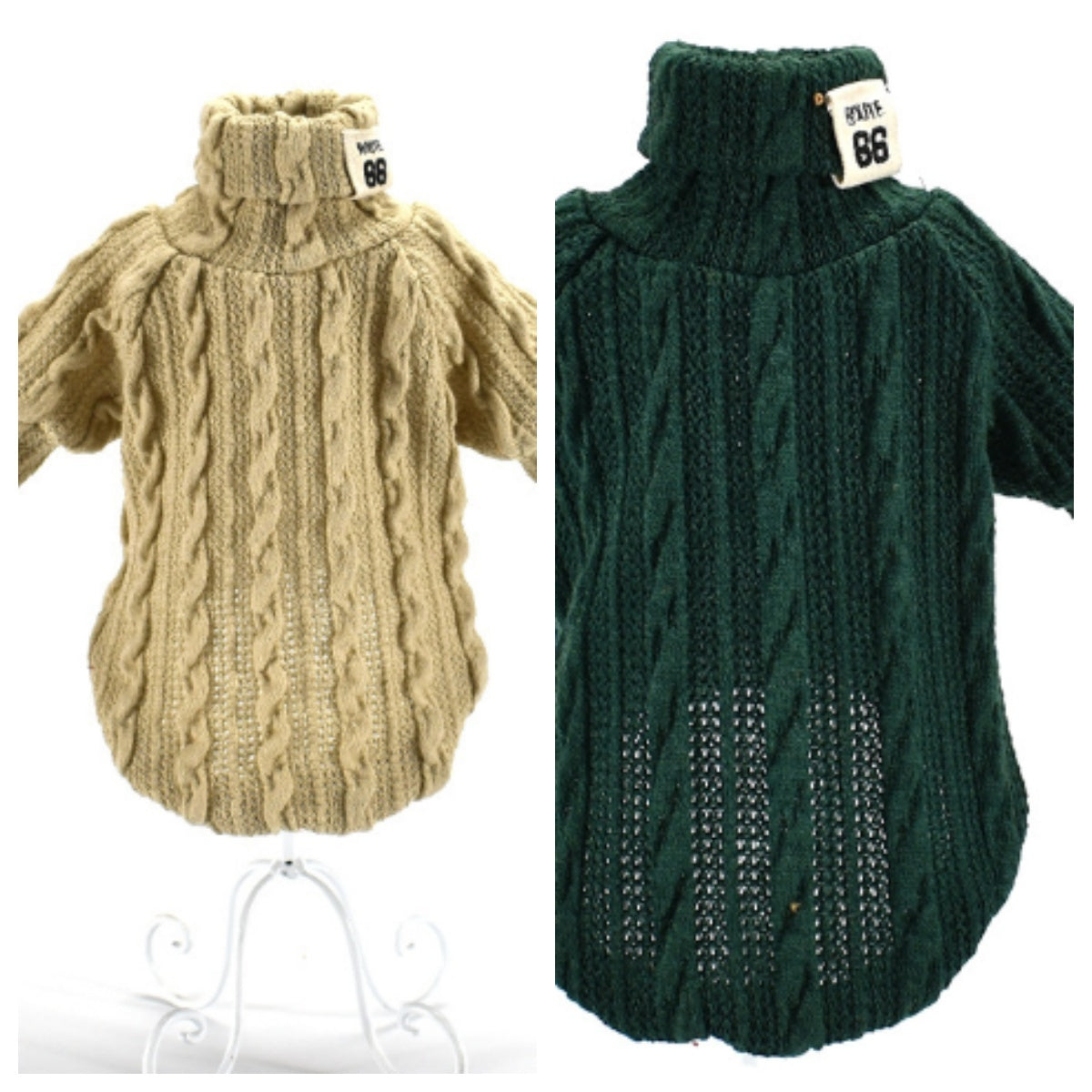 Warm Dog Sweater Turtleneck Cotton Sweatshirt for Small & Medium Dogs