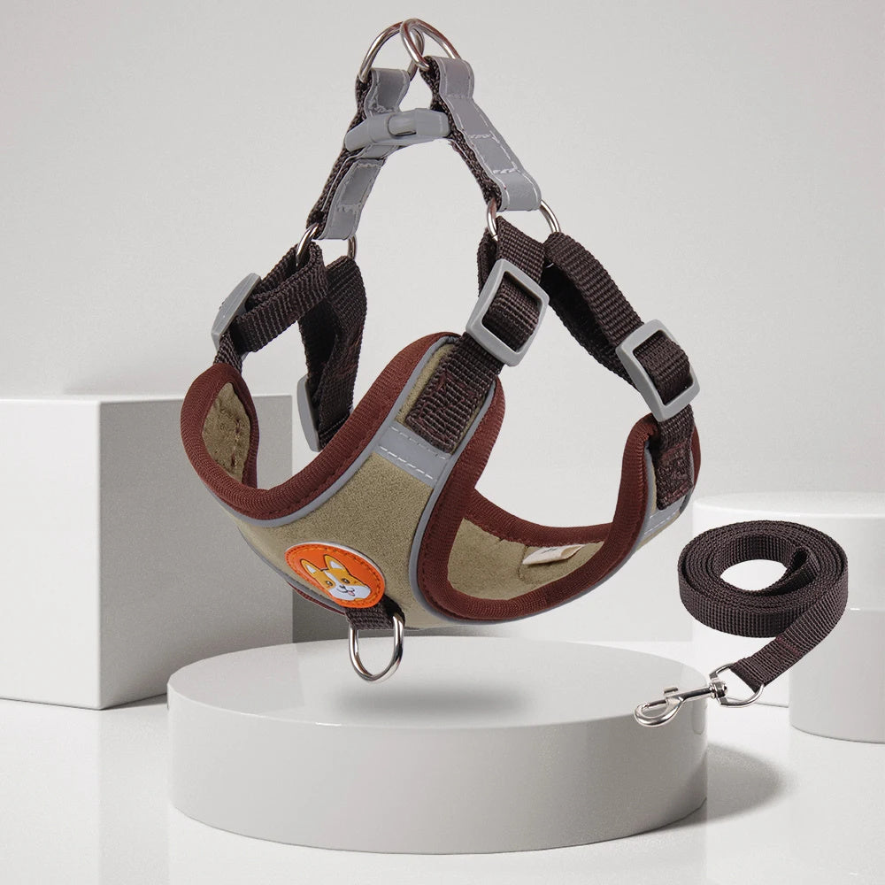 New Dog Leash And Harness Set Pet Adjustable Puppy Cat Harness Vest Reflective Free Shipping
