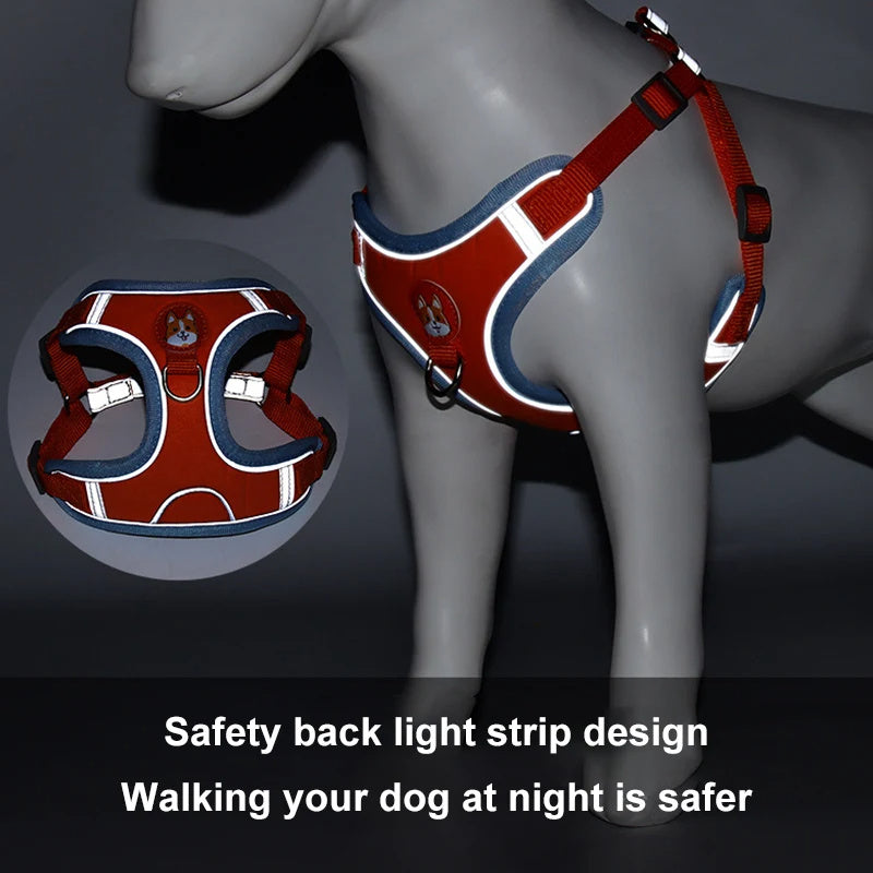 New Dog Leash And Harness Set Pet Adjustable Puppy Cat Harness Vest Reflective Free Shipping