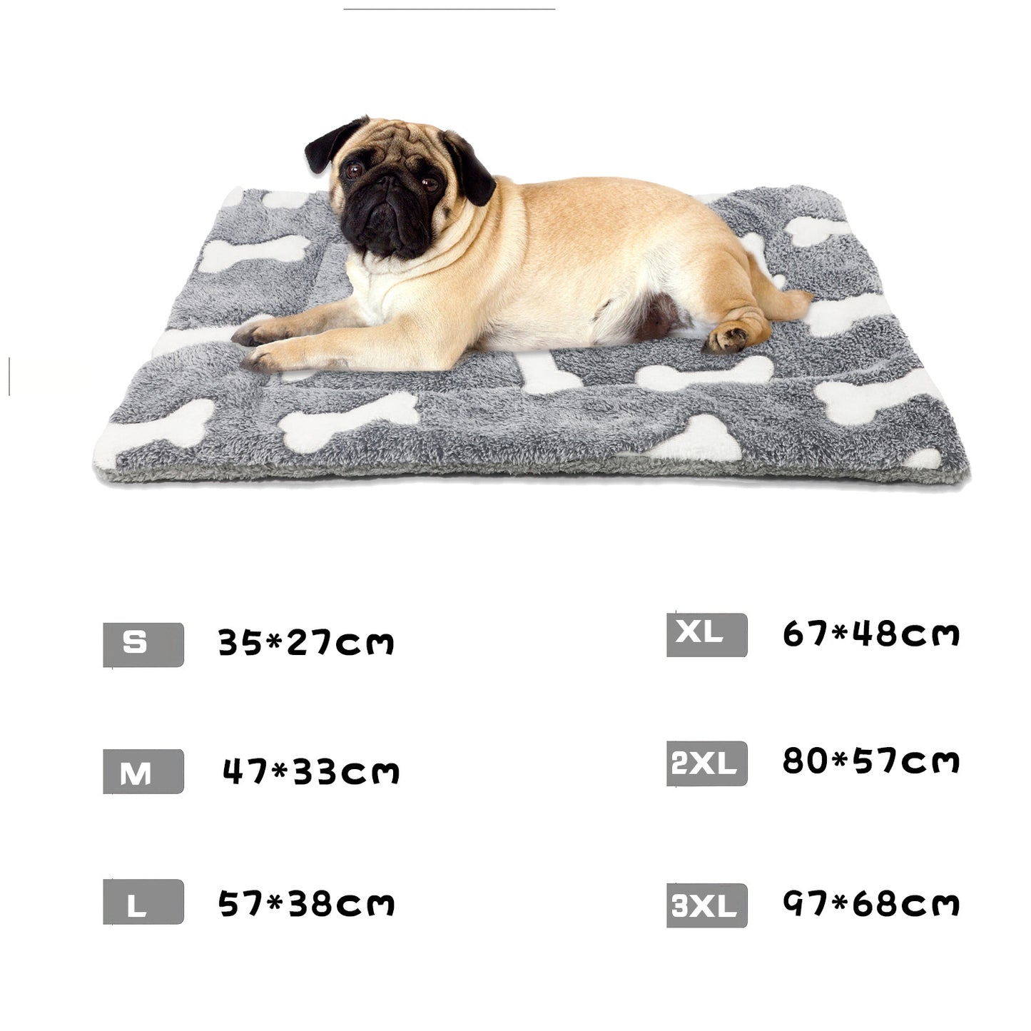 Self-Warming Reversible Pet Bed Mat for Dogs & Cats – Soft, Washable Crate Pad