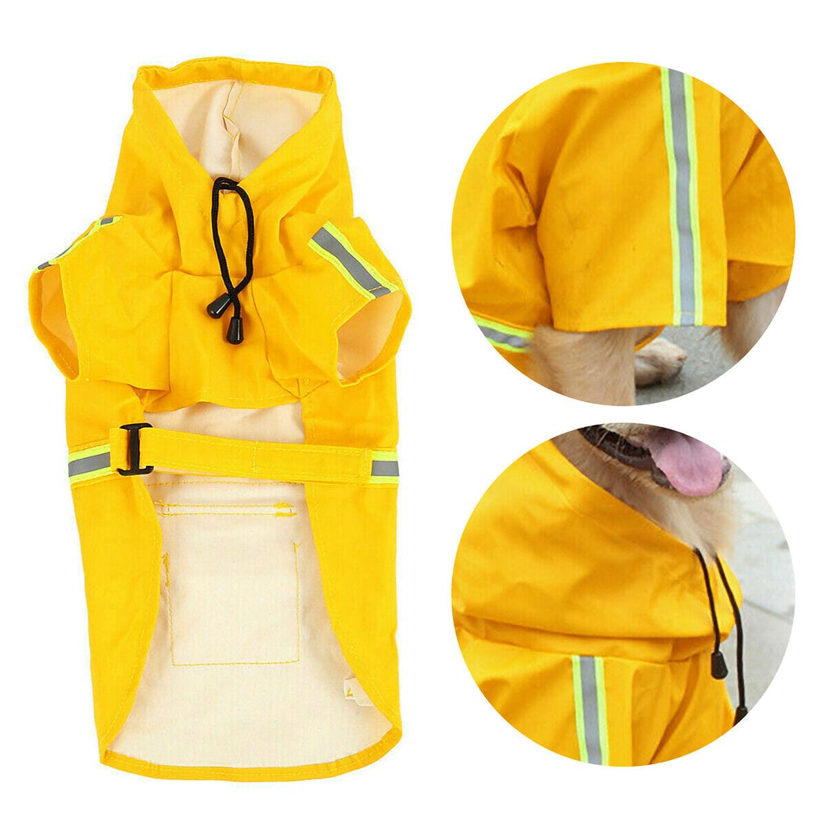 Cat Supplies 3XL Dog Raincoat,Waterproof Dog Rain Jacket With Safety Reflective Stripe Furry Pawz