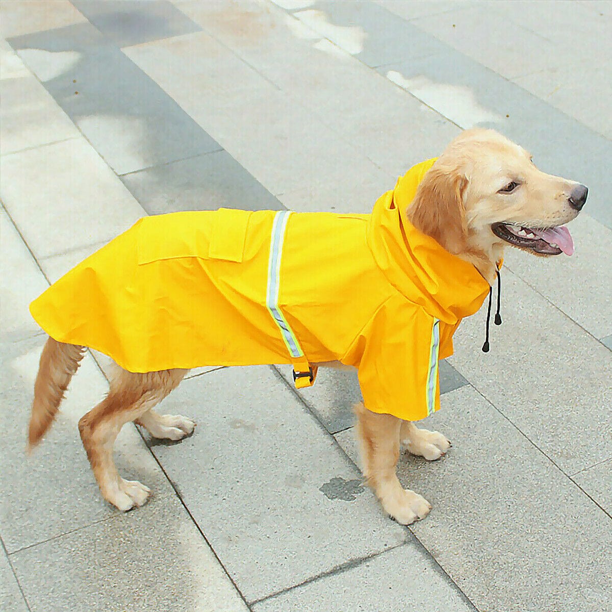 Cat Supplies Dog Raincoat,Waterproof Dog Rain Jacket With Safety Reflective Stripe Furry Pawz