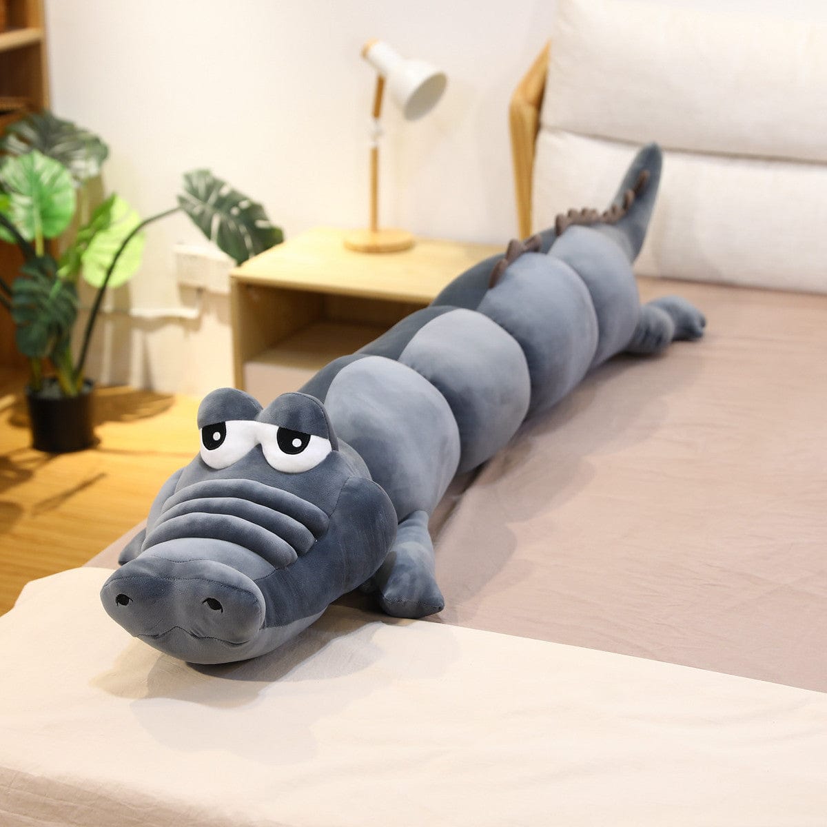 General A Grey / 100cm Crocodile Cuddle Pillow – Adorably Soft & Huggable! Furry Pawz
