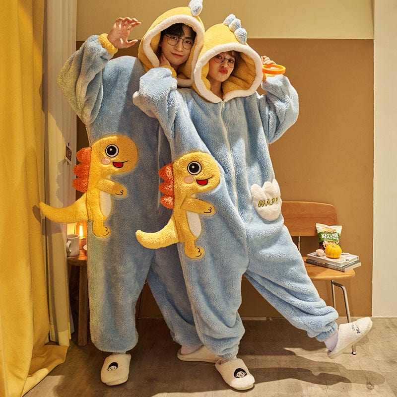 General Color2805 / Womens L Cute Cartoon Jumpsuit Homewear Couple One-piece Nightgown Coral Fleece Winter Thickened Plush Pajamas For Women Home Clothes Furry Pawz