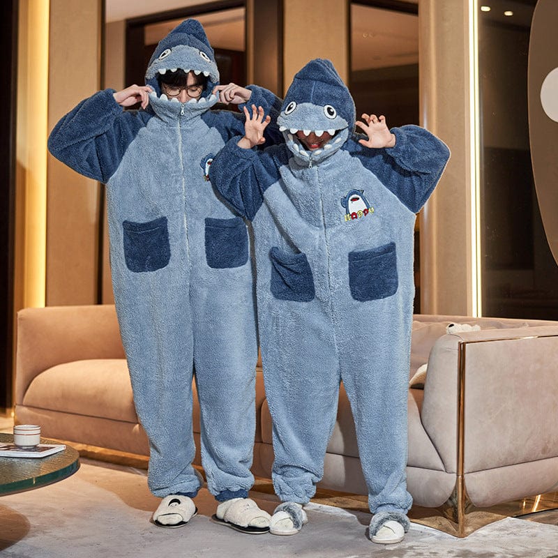 General Color2827 / Mens 2XL Cute Cartoon Jumpsuit Homewear Couple One-piece Nightgown Coral Fleece Winter Thickened Plush Pajamas For Women Home Clothes Furry Pawz