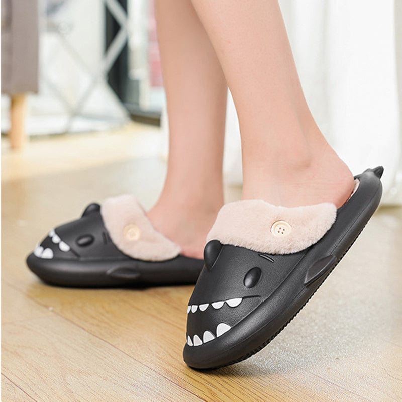General Shark Shoes House Slippers With Button EVA Couple Slippers Furry Pawz