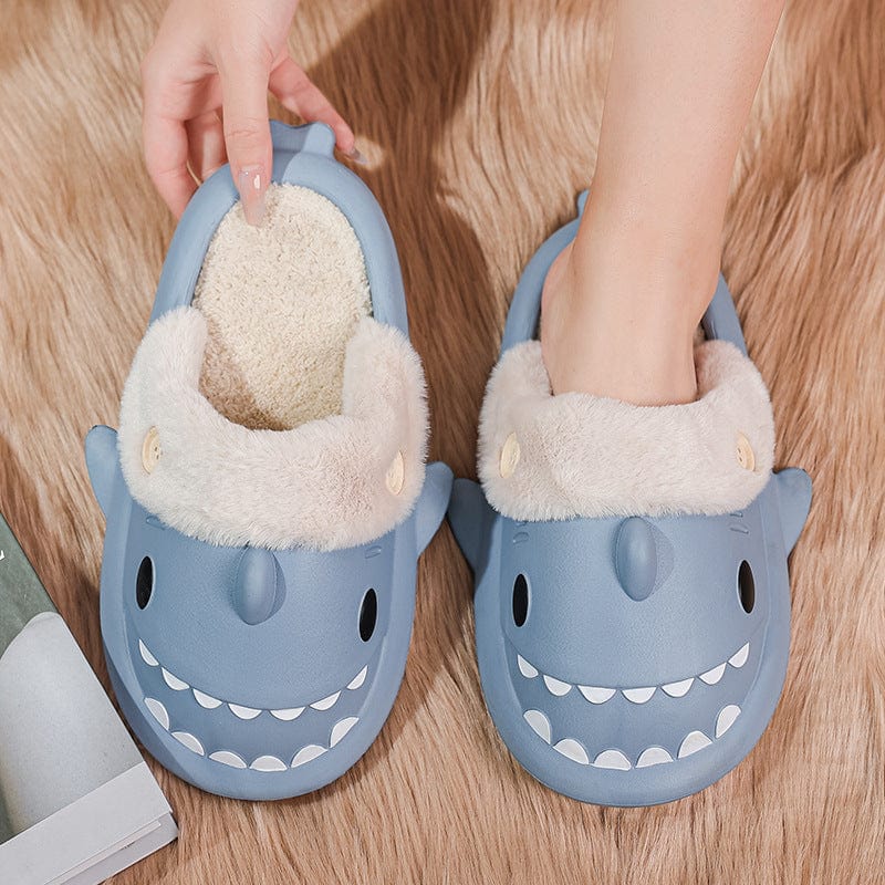 General Shark Shoes House Slippers With Button EVA Couple Slippers Furry Pawz