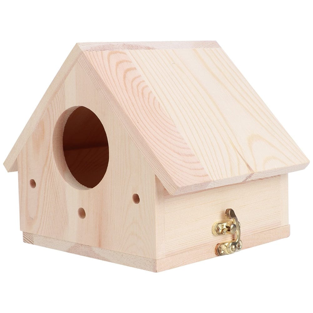 Pet Supplies as picture Unique Wooden Bird House – Natural Paulownia Outdoor Nesting Cage for Birds – Sturdy, Decorative Bird House for Gardens, Balconies, and Courtyards Furry Pawz