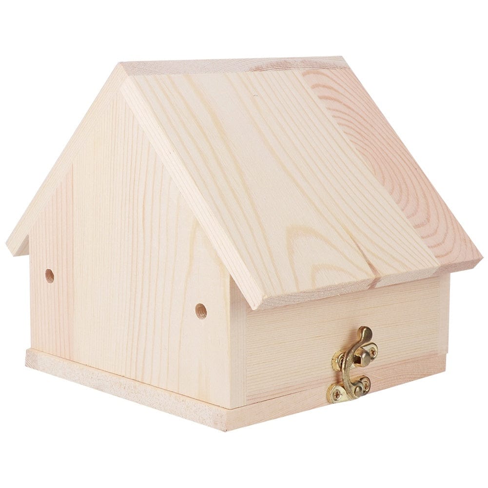 Pet Supplies as picture Unique Wooden Bird House – Natural Paulownia Outdoor Nesting Cage for Birds – Sturdy, Decorative Bird House for Gardens, Balconies, and Courtyards Furry Pawz
