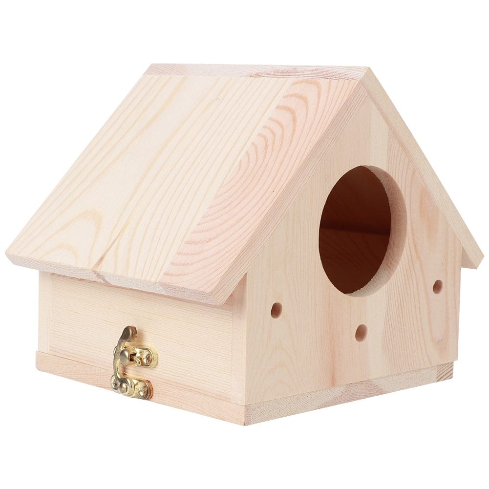 Pet Supplies as picture Unique Wooden Bird House – Natural Paulownia Outdoor Nesting Cage for Birds – Sturdy, Decorative Bird House for Gardens, Balconies, and Courtyards Furry Pawz