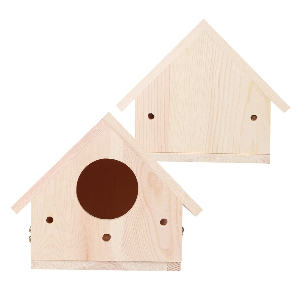 Pet Supplies as picture Unique Wooden Bird House – Natural Paulownia Outdoor Nesting Cage for Birds – Sturdy, Decorative Bird House for Gardens, Balconies, and Courtyards Furry Pawz