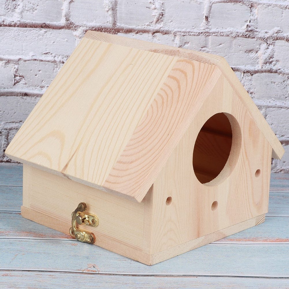 Pet Supplies as picture Unique Wooden Bird House – Natural Paulownia Outdoor Nesting Cage for Birds – Sturdy, Decorative Bird House for Gardens, Balconies, and Courtyards Furry Pawz