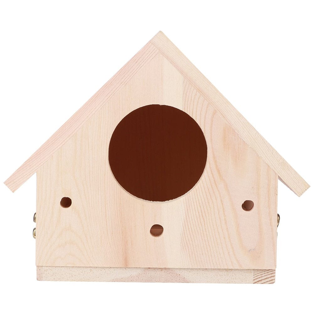 Pet Supplies as picture Unique Wooden Bird House – Natural Paulownia Outdoor Nesting Cage for Birds – Sturdy, Decorative Bird House for Gardens, Balconies, and Courtyards Furry Pawz