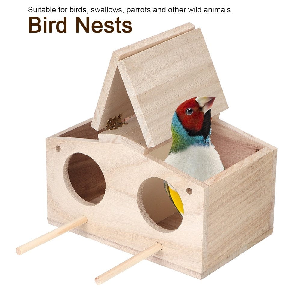 Pet Supplies as picture Wooden Bird House for Outdoor Nesting – Durable, Eco-Friendly Bird Shelter for Birds, Swallows, and Parrots – Perfect Garden Décor & Breeding Box Furry Pawz