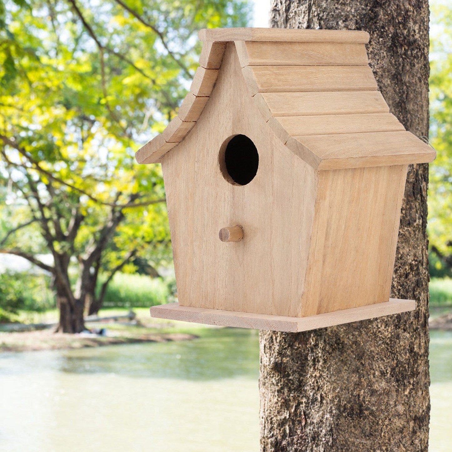 Pet Supplies as picture Wooden Bird House with Stand – Comfortable Breeding Box for Parrots, Budgies & Small Birds – Durable, Moisture-Proof Pet Supplies Furry Pawz