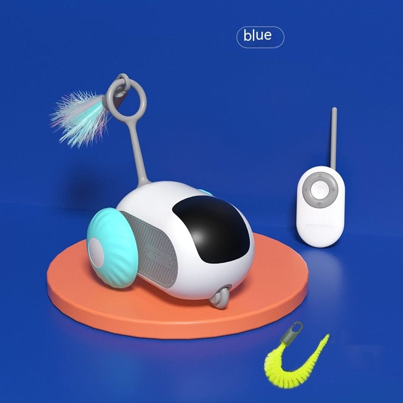 Pet Supplies Blue Running Car / USB Remote Control Interactive Cat Car Toy USB Charging Chasing Automatic Self-moving Remote Smart Control Car Interactive Cat Toy Pet Products Furry Pawz