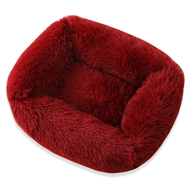 Pet Supplies Burgundy / 43x35x20cm Plush Pet Bed Furry Pawz